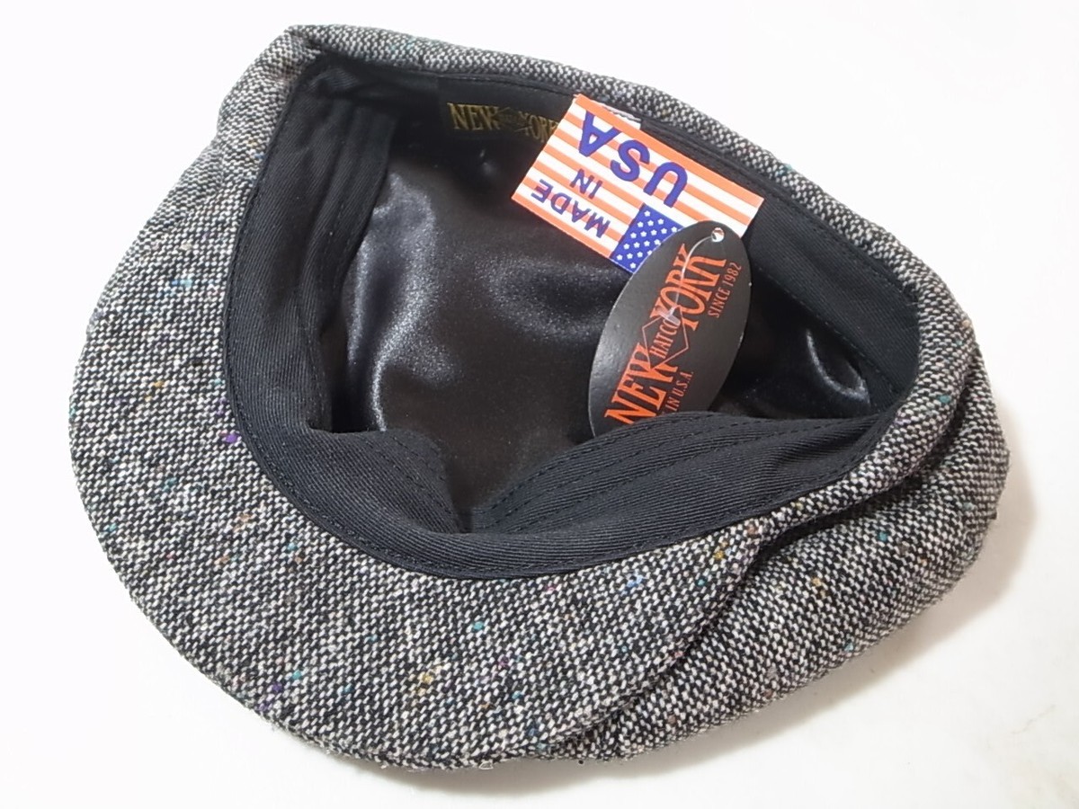 New York Hat Co Tweed Newsboy Cap Grey size M Made in USA | eBay