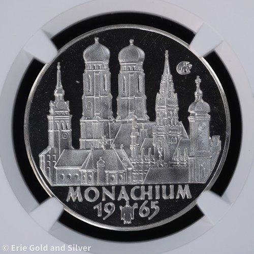 1965 Fantasy Germany Silver Ducat Proof Monachium NGC PF 68 Ultra Cameo - Picture 3 of 4