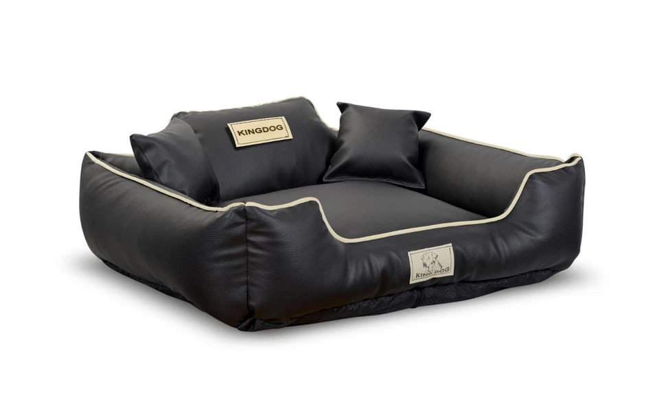 S-XL Abnehmbares Hundebett Hundekissen Haustierbett Öko-Leder + MIT NAMEN HUNDES - Bild 2 von 4