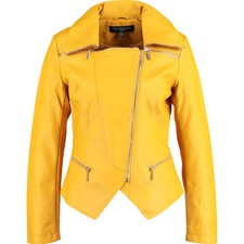 New Forever Unique Faux Leather Biker Style Jacket Size Uk8 Eu36 Rrp £150
