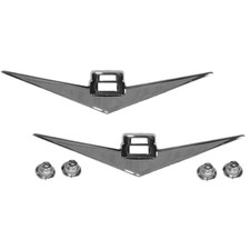 1955 2nd Series 1956 Chevrolet Truck V8 Front Fender Emblems Pair Chrome