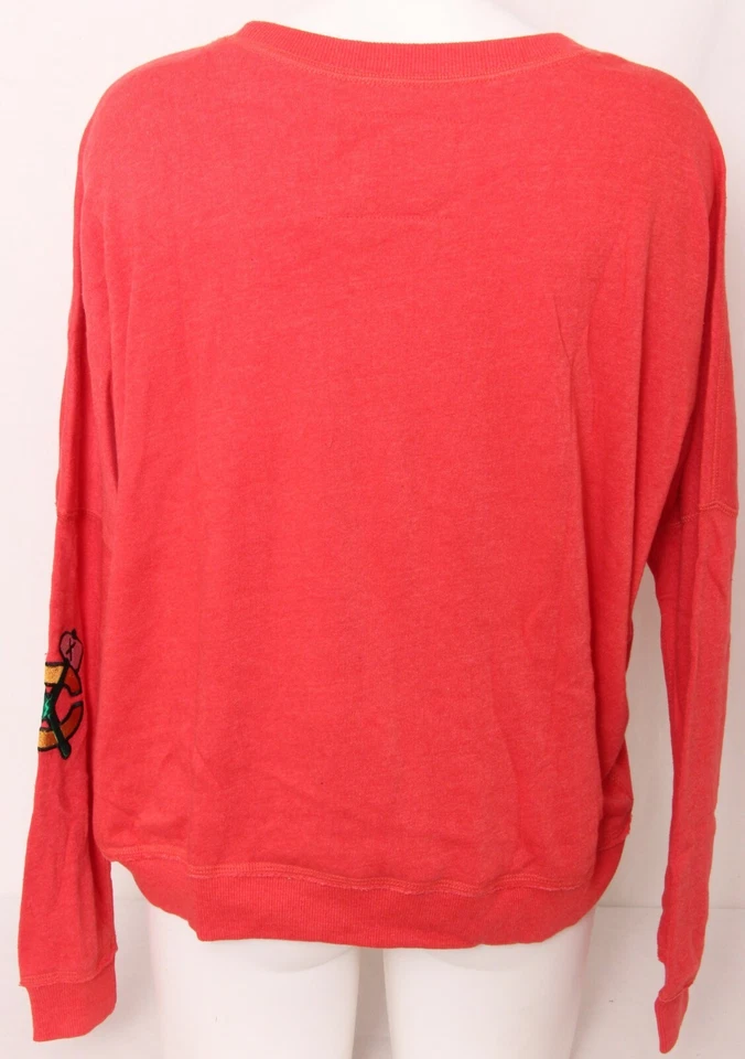 NEW Chicago Blackhawks Soft As A Grape Red LS Crew Neck Sweatshirt Women's M - Image 4 of 4