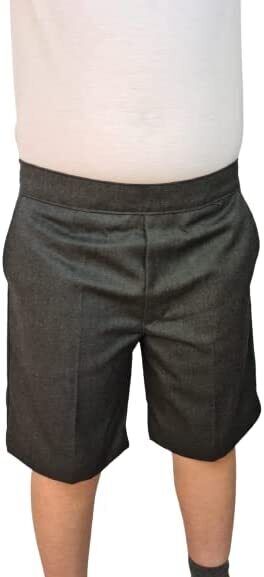Boys Pull-UP-Shorts School Uniform Grey Elasticated Back (NO Zip/Clip) Boys Pull-UP-Shorts School Uniform Grey Elasticated Back (NO Zip/Clip)