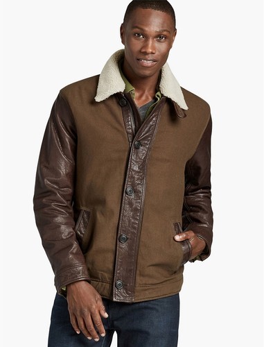 lucky brand brown leather jacket