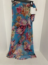 La Blanca Garden Social Wrap Cover-Up Skirt Aloe Blue XXS NWT 84