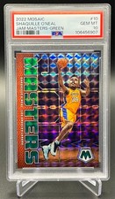 2022 Mosaic Shaquille O'Neal #10 PSA 10 Jam Masters Green Prizm HOF Lakers