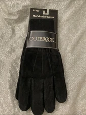Outbrook Men's Black Gloves XL Leather Thinsulate Winter New See Pics