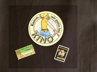 KINO WERBUNG von einst "Komm wir geh`n ins Kino" 50/70er Jahre selten!