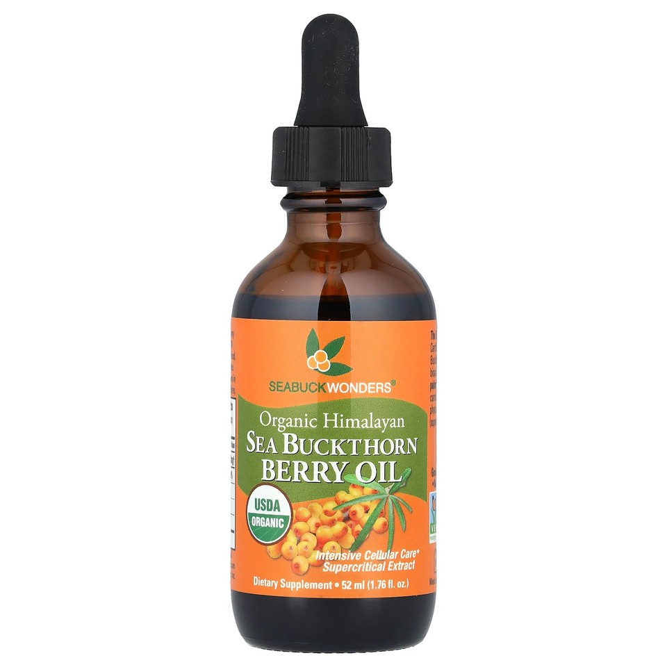 Organic Himalayan Sea Buckthorn Berry Oil, 1,000 mg, 1.76 fl oz (52 ml)