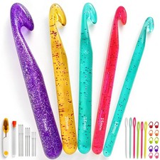 Crochet Hooks Set, Ergonomic 12mm-25mm Large Crochet Hooks for Chunky ...