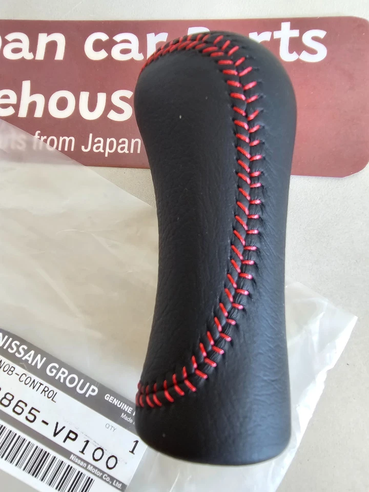 Genuine Nissan OEM 90-96 300ZX Fairlady Z Z32 Red Stitch Leather Shift Knob — 第 2/4 张图片