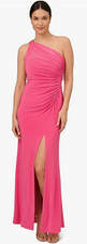 Adrianna Papell Floral Print Chiffon Gown with One Shoulder Neckline -8