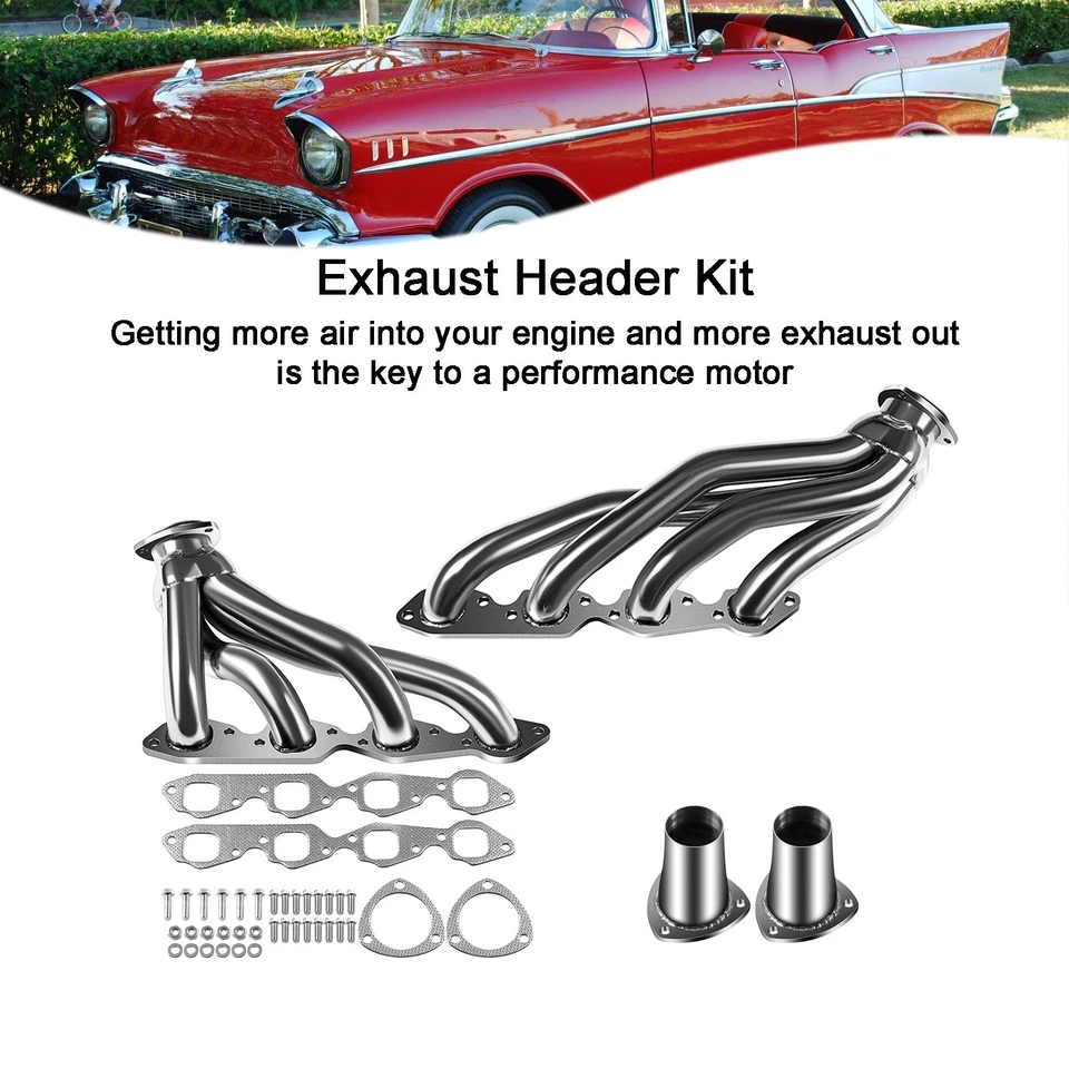 Exhaust Manifold Shorty Header Fit Chevy Bel Air 1971-1972 Fit Biscayne 6.6L Foto 4 de 4