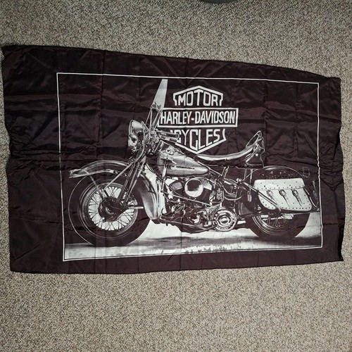 Harley Davidson Flag Wall Banner Motorcycle Bike Logo 3'7"x2'10" Vintage
