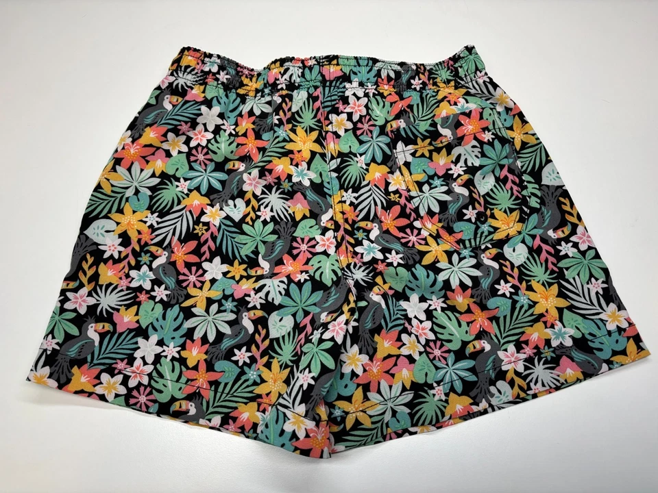 Chubbies Swim Trunks Boys M Black Floral Lined Pockets Preppy - Image 2 of 4