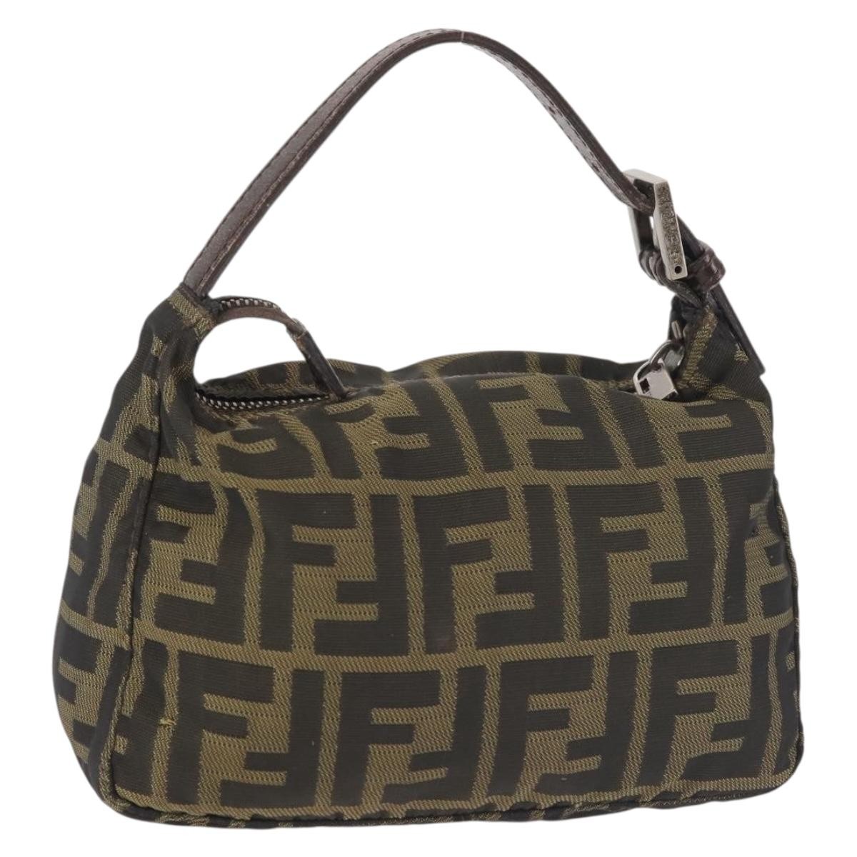 FENDI Zucca Canvas Hand Bag Black Brown Auth ep10930 | eBay