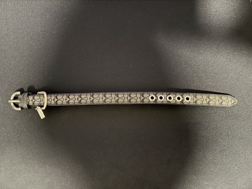 Coach Signature C Dog Collar CS Khaki Canvas Leather Small Pet Collar. Retired. 