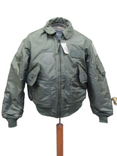 US Military Pilots CWU 45P Flight Jacket Flyers NOS Sage Cold Weather Large 2010