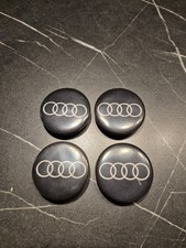 4x Nabendeckel Felgendeckel Audi Logo 60mm Schwarz Carbon Optik