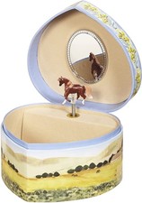 Love Of Horses Heart Musical Jewelry Box for Girls Jewelry Items   Boys Tr