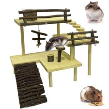 3Tier Extra Large Wooden Hamster Playground Climbing Toys Platform Ladder