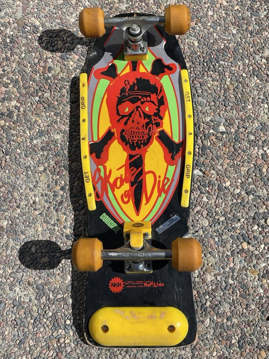 VINTAGE NASH REDLINE CONCAVE BOARD SKATE OR DIE XR-2 SKULL