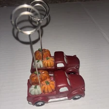 Red Truck with Pumpkins Place Card Holder Set of 2 New Fall Harvest Thanksgiving