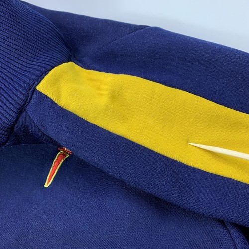 VTG 80s Olympia Track Jacket Full Zip Warm Up Mens M (L) Blue Yellow Striped EUC - Picture 11 of 12
