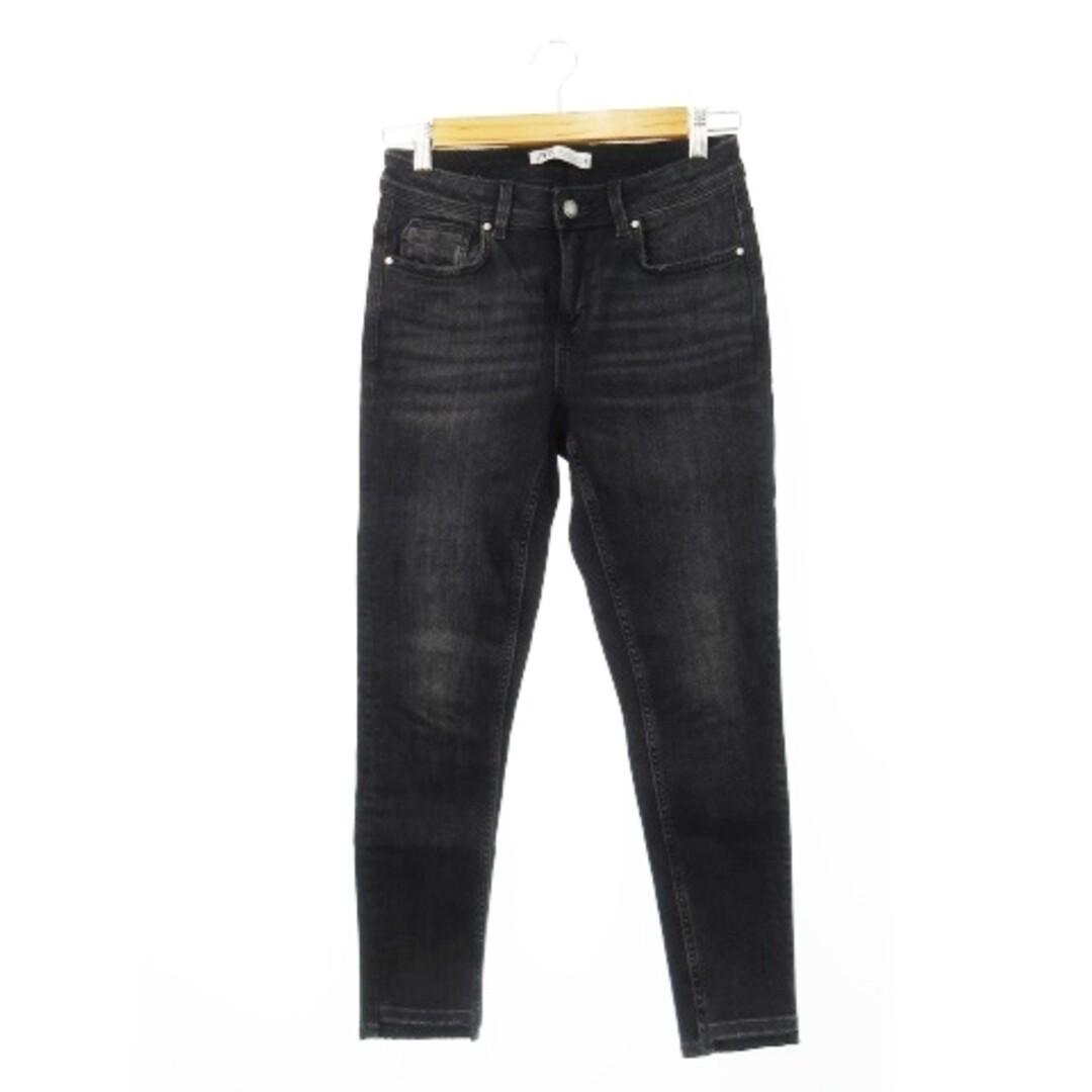 Zara Pants Denim Jeans Tapered Stretch Damaged Washed 38