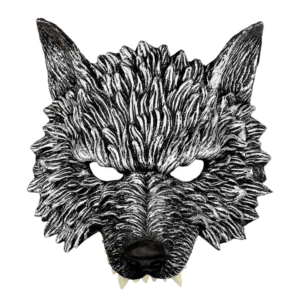 Accesorios de Halloween Máscara Facial de Lobo Hombre Lobo Mascarada Hombre Niño