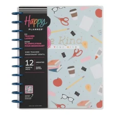 Undated Kind Teacher Happy Planner- Big Teacher Layout - 12 Months