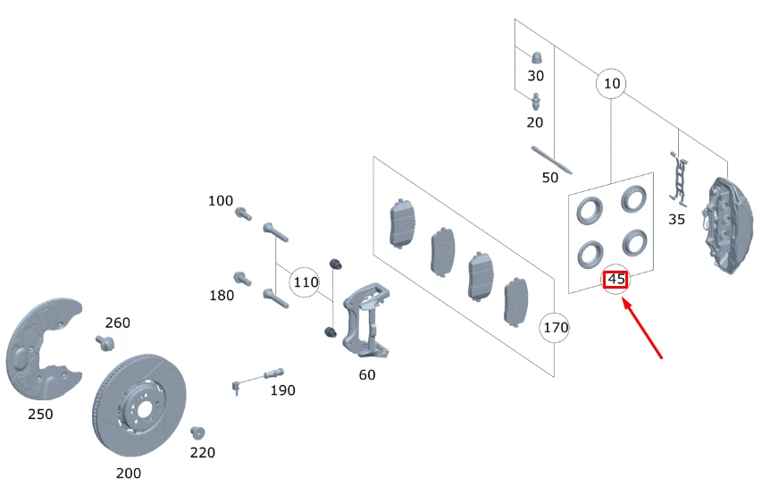 NEU MB GLE W167 VORNE BREMSSATTEL BURGE SEAL REPARATUR KIT 