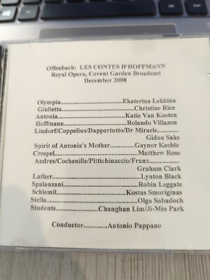 Live Opera Recording CD2269 D'Hoffmann Lekhina Rice Kooten Villazon Saks Keeble
