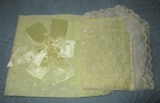 Vintage Baby Infant Yellow  White Crib Bedding Blanket  Pillow Sham