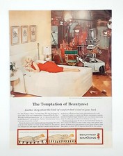 Simmons mattress bed ad Kim Novak vintage 1960 original advertisement