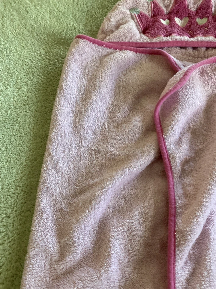 Toalla de baño de piscina gruesa con capucha corona princesa rosa Disney para bebés niñas Foto 3 de 4