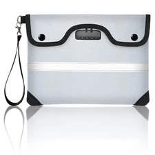 6200°F Fireproof Document Bag with Lock 11.4 x 8.3 Inch Fire Proof Bag for Do...