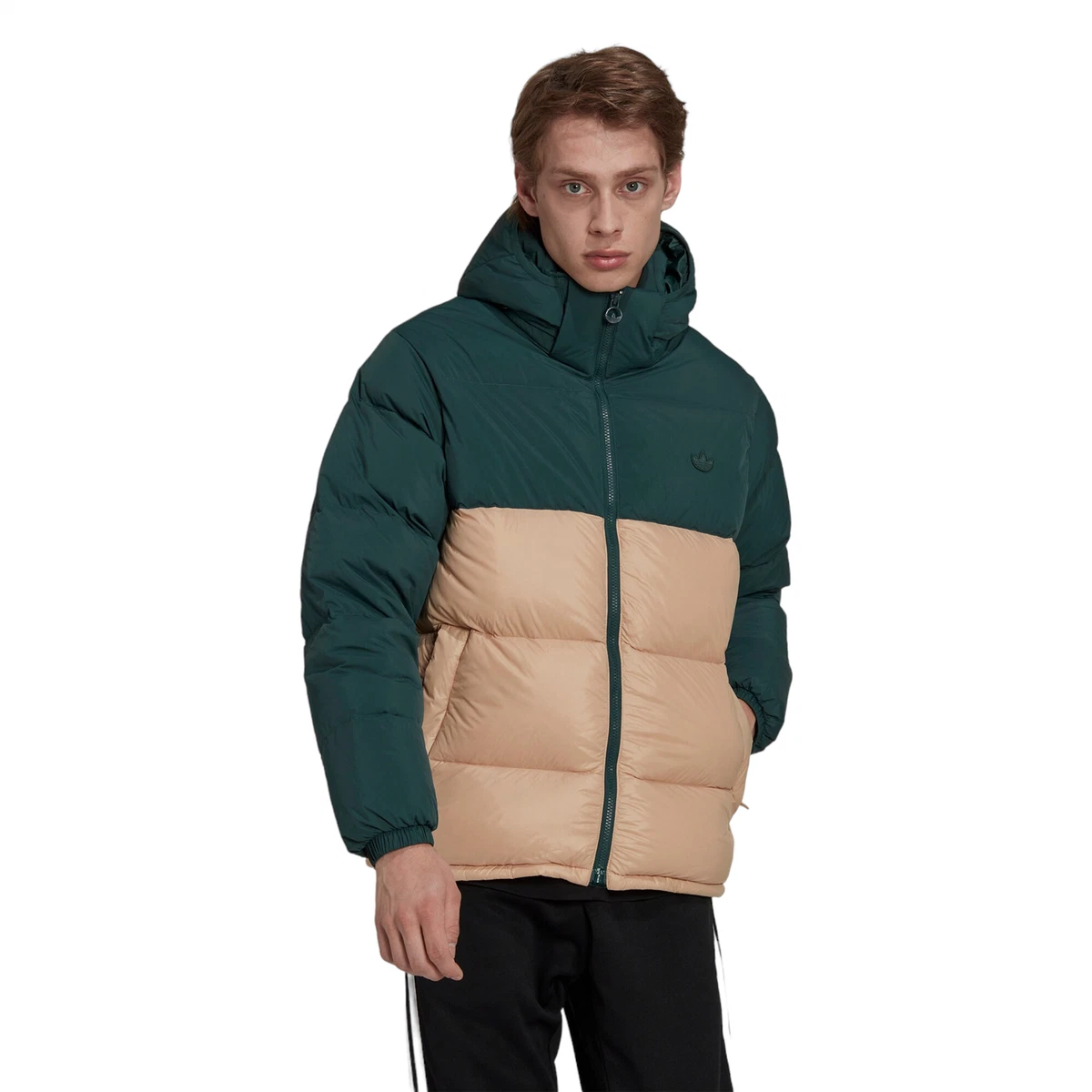 adidas ORIGINALS MEN\'S DOWN REGEN HOODED PUFFER JACKET COAT WARM WINTER  GREEN L | eBay