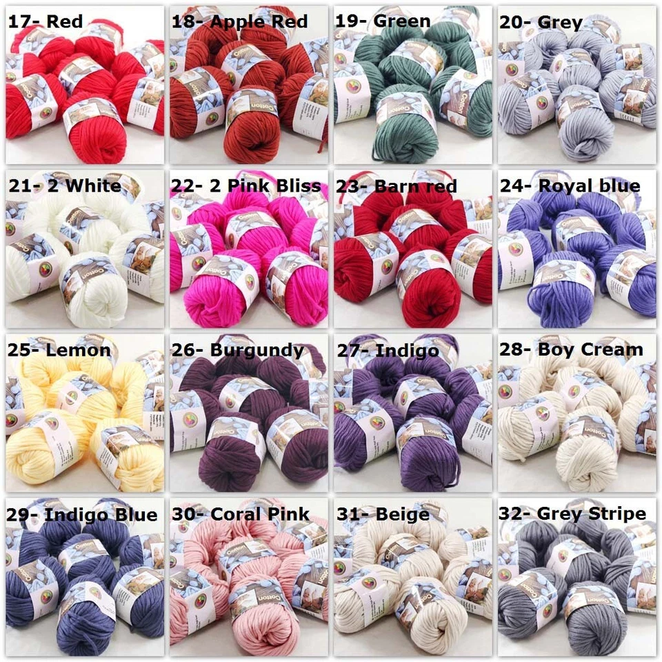 Venta Nuevos chales gruesos de algodón puro súper suaves 6Skeinsx50gr hágalo usted mismo hilo tejido a mano 32 Foto 4 de 4