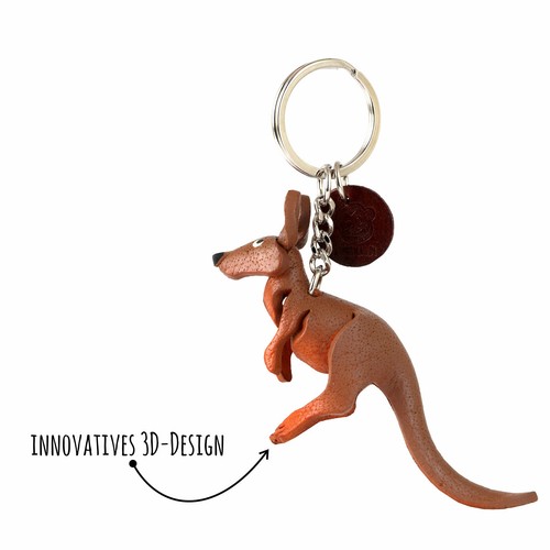 Llavero Cuero Canguro Animal Figura - Mujeres Niños Niñas - Imagen 5 de 6