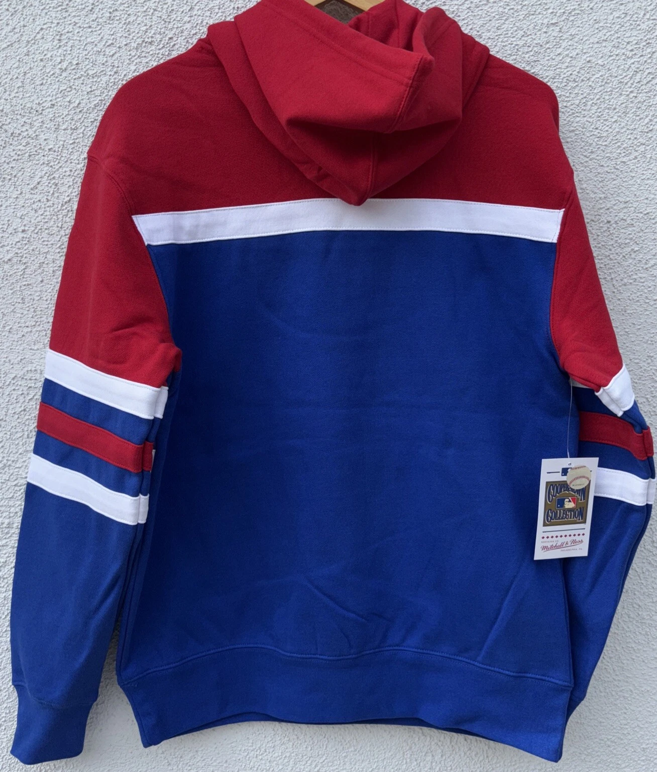 Felpa con cappuccio Mitchell & Ness Chicago Cubs Head Coach uomo media nuova con etichette prezzo al pubblico consigliato $110