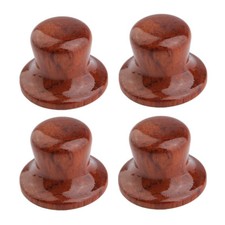 4x Bubinga Wooden Guitar Bass Top Hat Knobs Wood Knobs Push On Fit
