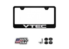 Vtec Black Stainless Steel Laser Engraved License Plate Frame Holder Rust Free Vtec Black Stainless Steel Laser Engraved License Plate Frame Holder Rust Free