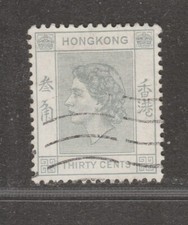 1954 HONG KONG 30c Pale Grey QEII SG 183a