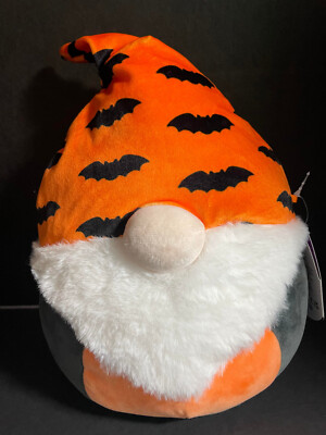 Squishmallow 8'' Tenson Gnome Bats w/beaded ''I   SQUISH'' Charm Plus Accessories
