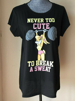 Looney Tunes Women's Junior's Bugs Bunny Short Sleeves Black Tee Shirt 2XL