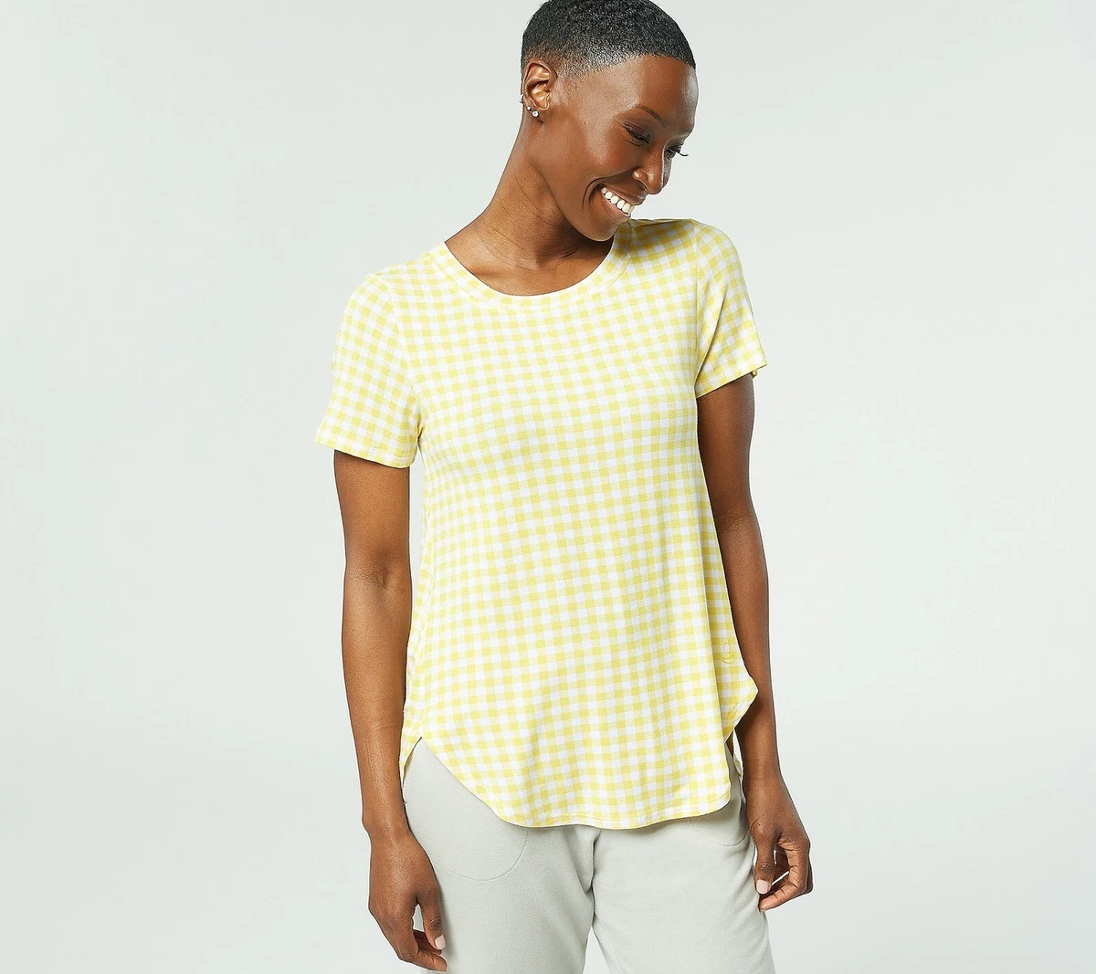 Cuddl Duds Softwear with Stretch Crew-Neck Top - Yellow (2X