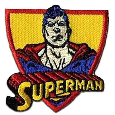 DC Comics Warner Brothers Iron-On Patch Superman Profile w/Yellow Shied New