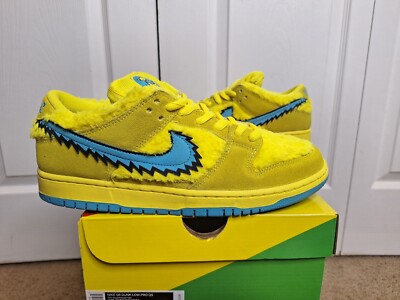Nike Dunk Low SB x Grateful Dead Yellow Bear CJ5378-700 size 9.5