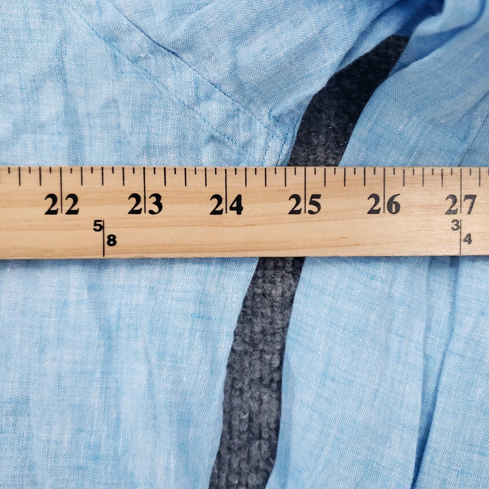 Neiman Marcus Button Up Shirt Mens XL Blue Classic Long Sleeve Linen Collared - Image 3 of 4